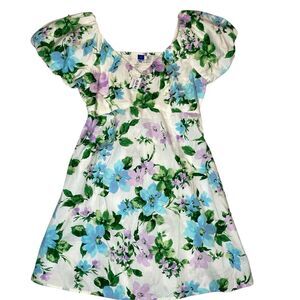 Old Navy Babydoll Puff Sleeve Mini Dress‎ S Cottagecore Floral Spring Fairycore